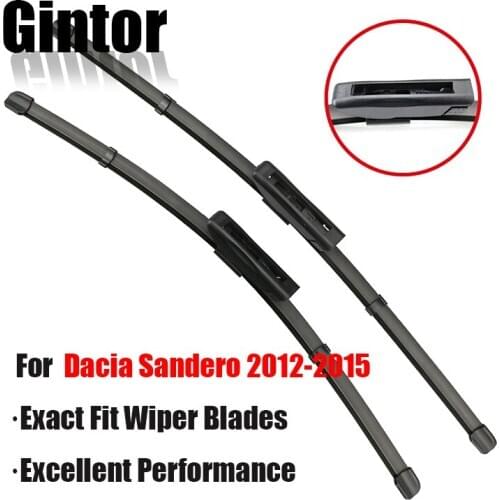 Gintor Wiper LHD Front Wiper Blades For Dacia Sandero Mk2 2012 - 2015 Windshield Windscreen Front Window 22"+20"