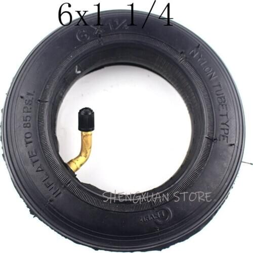 6X1 1/4 Tire with Inner Tube fits many gas electric scooters and e-Bike 6 inch A-Folding Bike 6 X 11/4 tyre good quality