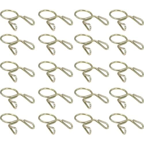20Pcs Motorcycle 7mm Fuel Line Hose Tubing Spring Silver Clip Clamp Motorcycle Accessories For Motorcycle ATV Scooter Snowmobile