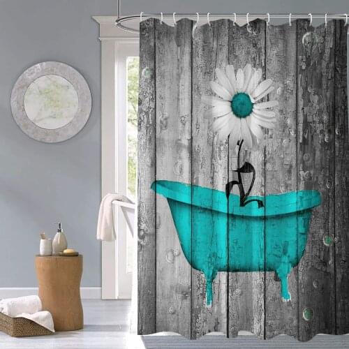 Modern nordic style color bathtub pattern art shower curtain windproof bathroom decoration home furnishing