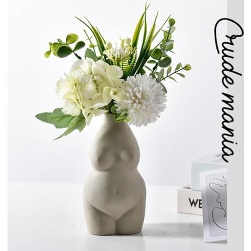 Modern Female Body Art Ceramic Vase Plants Flower Pot Vase Craft Planter Container Home Tabletop Decoration Utensils Nice Gift