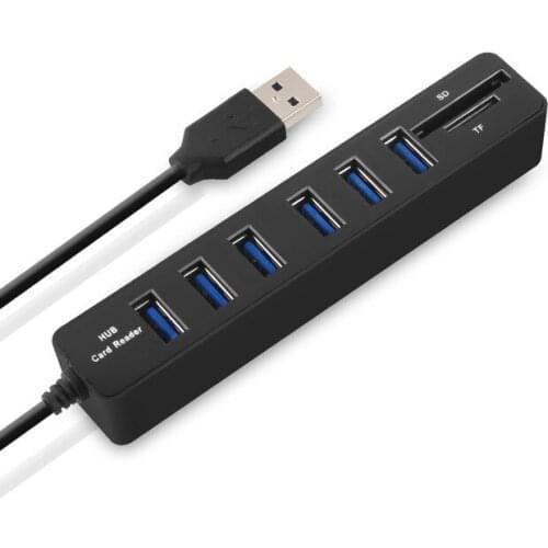USB Hub Combo 3 / 6 Ports USB 2.0 Hub High Speed Splitter Multi USB Combo 2 In 1 SD/TF Card Reader For PC Laptop Computer