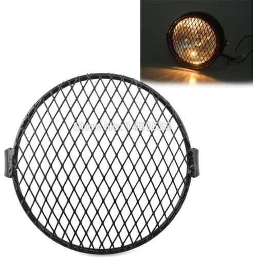6.3" Retro Vintage Motorcycle Headlight Grill Cover Mask Grill Side Mount Headlight lamp Cover Fit for Honda CG125 GN125