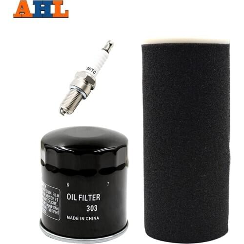 AHL Motorcycle Air Filter & Oil Filter & Spark Plug For YAMAHA Grizzly 660 YFM660 YFM660FH YFM660FHW YFM660FA YFM660FASE YFM660F