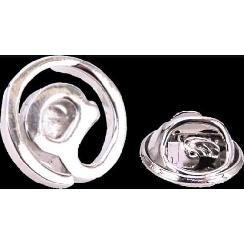 High quality brass hand polished silvery @ symbol Brooch mens and womens clothing Lapel Pin clothing backpack badge