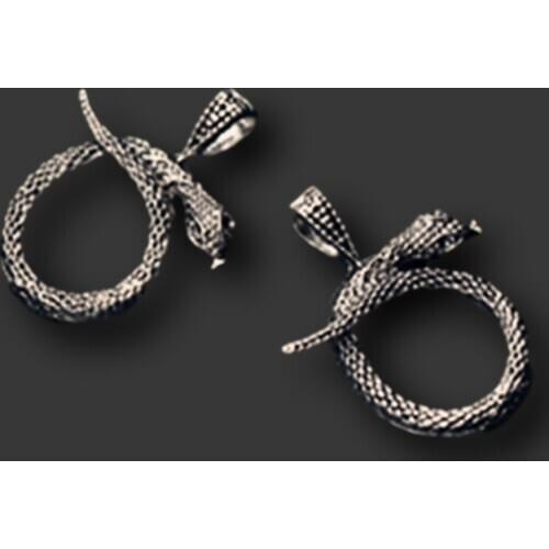 WKOUD 6pcs Silver Color Python Snake Charm Earring Necklace DIY Fashion Metal Jewelry Alloy Pendants