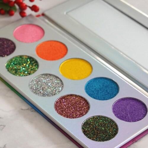 Colorful Sequins Matte Eyeshadow Power Palette Glitter Highlight Shimmer Makeup Pigment Nude Eye Shadow Shine Private Label