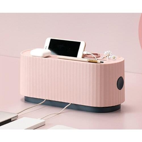 Cable Storage Box Dustproof Charger Socket Organizer Decorative Network Line Bin 2021 Power Wire Management Storage Box for Home