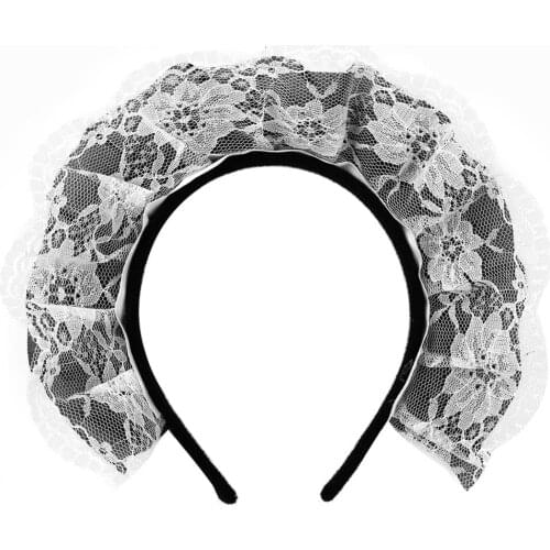 Womens Hair Accessories Gothic Anime Maid Cosplay Hair Hoop Sexy Lace Ruffles Headband Party Halloween Role Play Decor Headwear