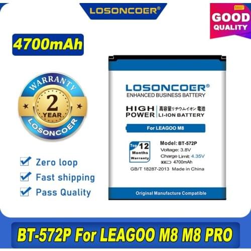 100% Original LOSONCOER 4700mAh BT-572P Battery For LEAGOO M8 Leagoo M8 Pro