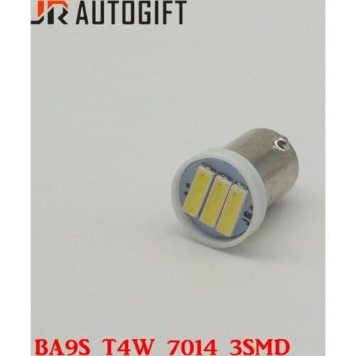 100Pcs /lot car-styling T4W 3LED BA9S 3SMD 7014 7020 Auto Clearance lights lamps bulbs DC 12V/24V white for universal cars