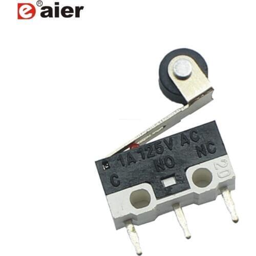 1000PCS KW10-Z4P Small Roller Lever Type Limit Micro Switch SPDT With 3 Pins For Computer Mouse