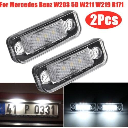 2Pcs LED License Plate Light Error Free For Mercedes Benz W203 5D W211 W219 R171 LED License Plate Lamp
