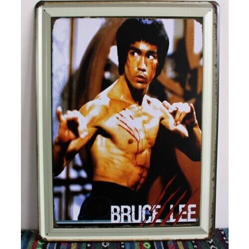 30pcs/lot Metal Sign shabby chic 2014 New listing Novelty Gift Bruce Lee Garage tin signs Medium bathroom Pub Bar metal poster P
