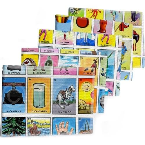 50*145CM Fabric Loteria Designs Pattern Printed Polyester Cotton Twill Fabric Patchwor Printed