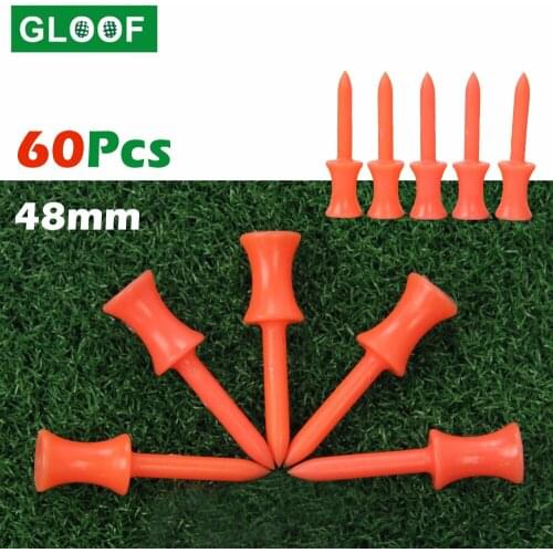60Pcs/Set Portable Golf Tees Plastic Double-deck 48mm Golf Tees Golf Training Aids Outdoor Golfer Accessory