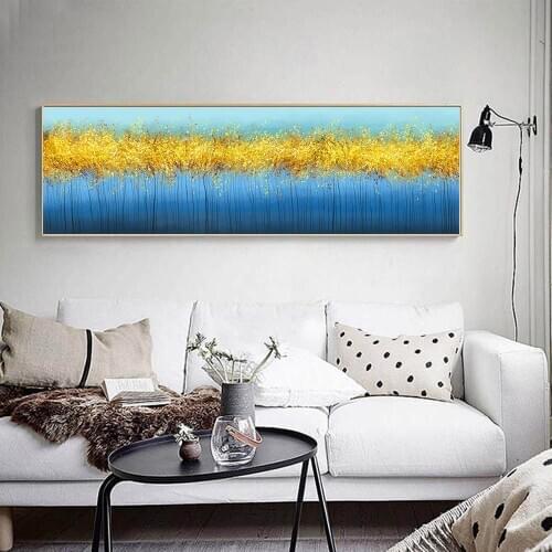 Abstract Golden Lucky Tree Canvas Painting Art Plant Poster HD Painting On The Wall For Living Room Fashion Cuadros Decoracion