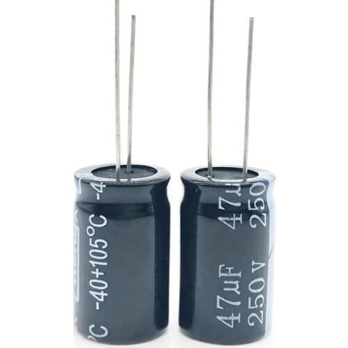 5pcs/lot S82 250v 47UF aluminum electrolytic capacitor size 13*20 47UF 20
