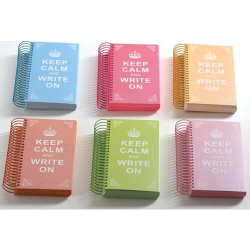A6 Thicken Coil Color Page Notebook Student Notebook Pearlescent Notepad Diary Book Candy Color Loose Leaf Retro European Style