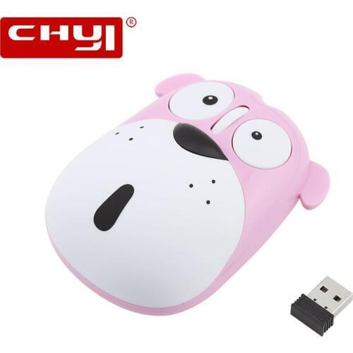 CHYI Wireless Rechargeable Optical Mouse USB 3 Buttons 2.4Ghz 1200DPI Mini Mice Cute Dog Shape Computer Mause For Laptop PC