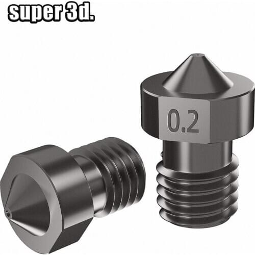 3D Printer Parts V6 Hardened Steel Nozzle 1.75mm M6 Thread for printing PEI PEEK or Carbon fiber E3D HOTEND High Quality