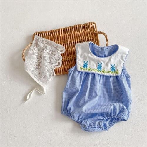 Baby Rompers Newborn Baby Clothes Summer Baby Girls Boys Romper Clothes Plaid Baby Jumpsuit Toddler Romper Baby Sunsuit Playsuit