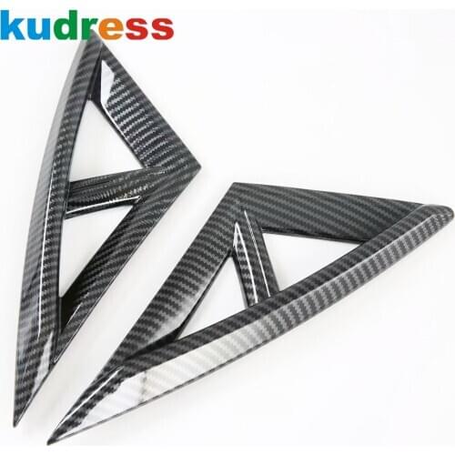 For Hyundai Elantra 2021 2022 Carbon Fiber Front Fog Light Lamp Cover Trim Head Foglight Frame Trims Sticker Car Accessories