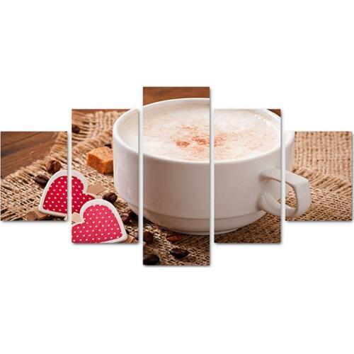 Home Decoration Unframed Posters Modular Picture On Canvas Wall Art 5 Panel Coffee Living Room HD Modern Painting Printed