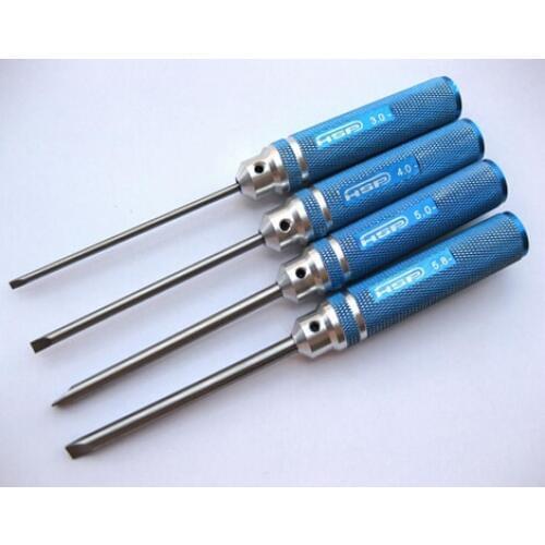 4pcs RC Tools HSP Flat Head Screwdrivers Full Set 4 in 1 Blue 3.0 4.0 5.0 5.8