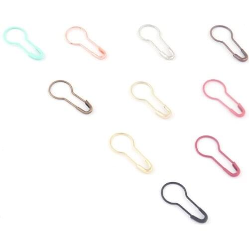 22*10mm Metal Colorful Mini Bulb Safety Pins Tarnish Resistant Brass Locking Stitch Markers for Knitting Crochet Sewing Supplies