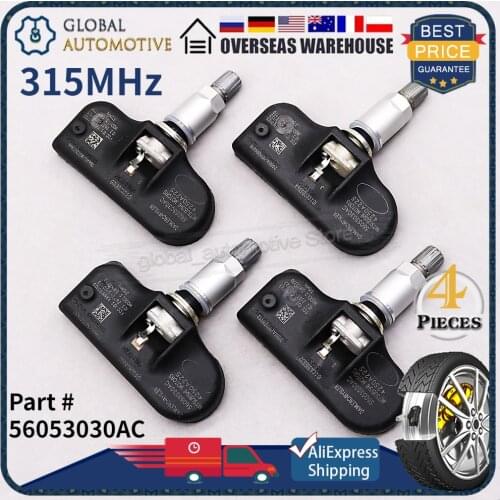 SET of 4 56053030AC Tire Pressure Monitoring System 315MHz TPMS FOR CHRYSLER SEBRING DODGE CALIBER JEEP MITSUBISHI 2007-2010