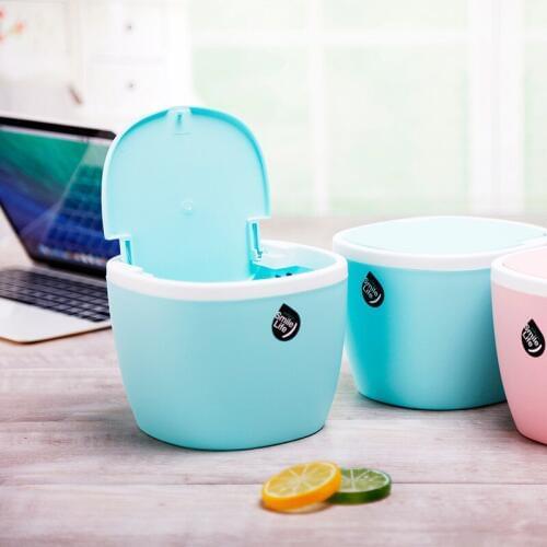 Mini Push Table Desktop Trash Can Trash Bin Kitchen Pressing Plastic Storage Boxes Waste Busket Garbage Can Dustbin Car bin