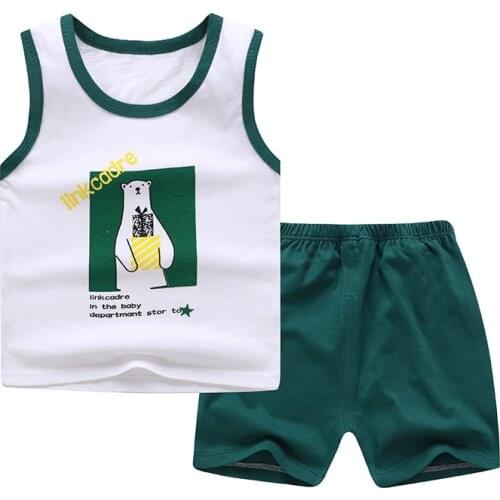 2020 New Summer Baby Clothing 0-4 Year Baby Boys & Girls Clothing Sets Casual Cartoon Print Sets For Baby Child