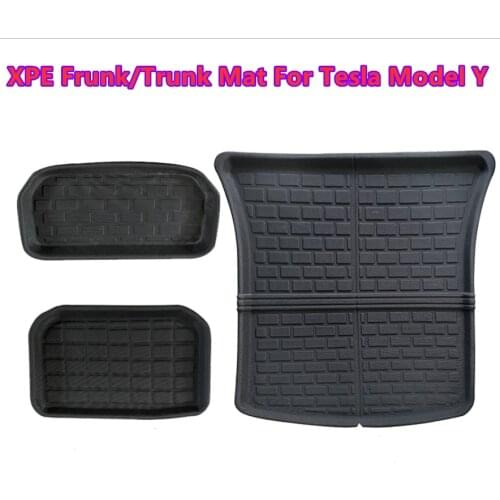 XPE All-weather 3D Cargo Liner Rear Trunk Mat Front Frunk Storage Box Mat Non-slip Easy Clean Liners for Tesla Model Y