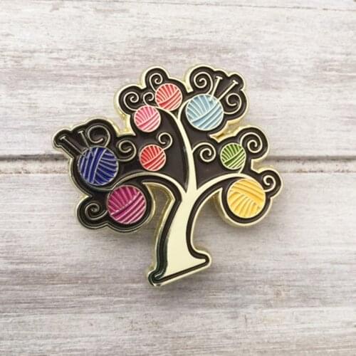 Yarn Should Grow on Trees Knitting Lover Brooch Pins Enamel Metal Badges Lapel Pin Brooches Jackets Fashion Jewelry Accessories