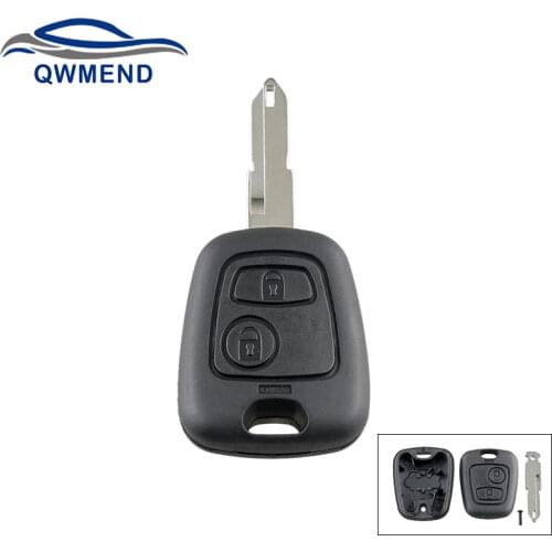BHKEY for Peugeot Key Shell 2 Buttons Car Remote Key Shell for Peugeot 106 206 306 406 2003-2009 Smart Car Key Case NE73 Blade