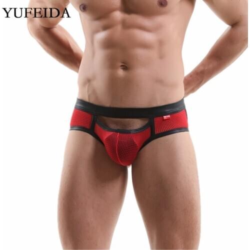 Sexy Mens Underwear Briefs Open Butt Male Gay Homme Panties Mesh Underpants Bikini Low Rise Bluge Pouch Jockstraps Mens Briefs