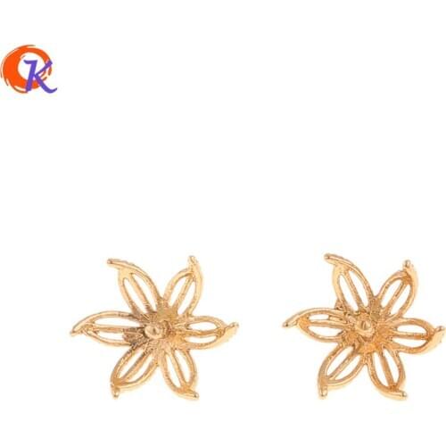 Cordial Design 50Pcs 9*9MM Jewelry Accessories/DIY Earrings Making/Genuine Gold Plating/Flower Shape/Hand Made/Earring Findings