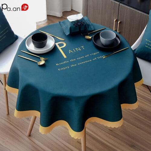 Table Cloth Round Dinning Table Cover Waterproof Oil-proof Home Desktop Decoration Elegant Tablecloths Round Table Cover