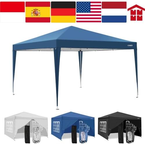 118.1x118.1inch Right Angle Folding Shed 4 Side Panels Tent Picnic Outdoor Waterproof Shelter