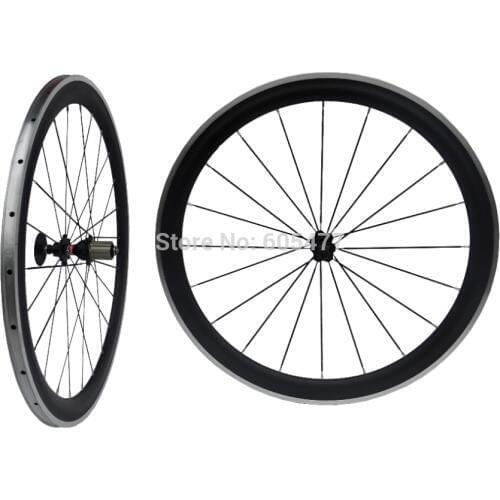 Brand New - Full Carbon Matt Road Bike Clincher Rim Alloy Brake Surface Wheelset Bicycle Wheel 50mm