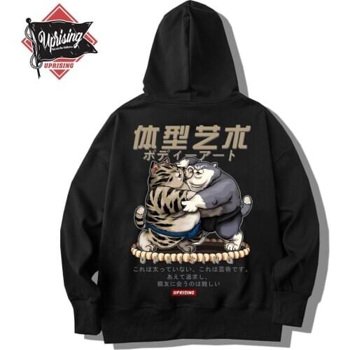 Hoodie Sweatshirt mens fashion old man mens long-sleeved Sweatshirt casual high street Hoodie street clothing fat cat sumo
