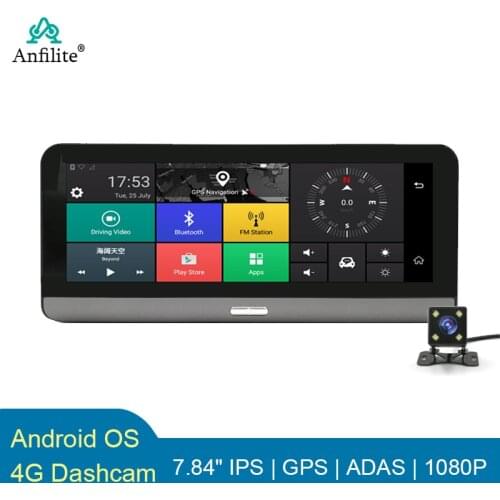Anfilite Android 5.1 ADAS 8" dash cam camera 4g car camera recorder dvr 1080P dashcam 1+16GB GPS navigation WIFI Bluetooth avin