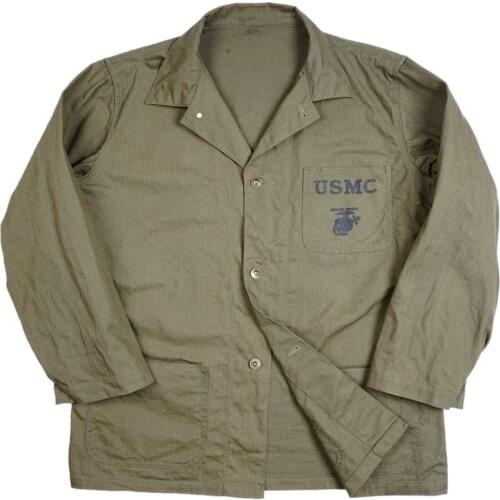 WWII WW2 US Marine Corps HBT UNIFORMS JACKET SHIRT OUTDOOR COAT GREEN