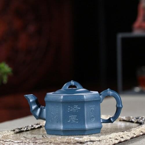 Yixing are recommended by the manual undressed ore chlorite eight bamboo drum pot of kung fu tea tea set gift