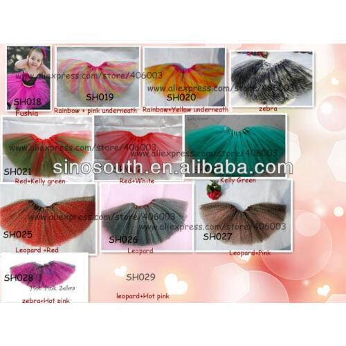 Baby girls plus size tutu kids fluffy tulle rainbow tutu skirts
