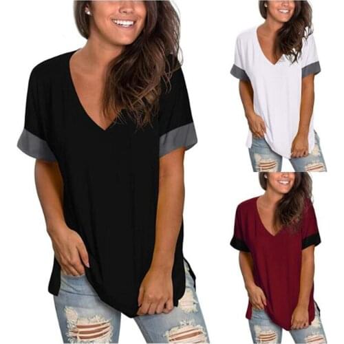 Women Harajuku T Shirt Streetwear Women Girl Loose Style Tops 2021 Casual Female T-shirt Short Sleeve V-Neck Pullover Tee