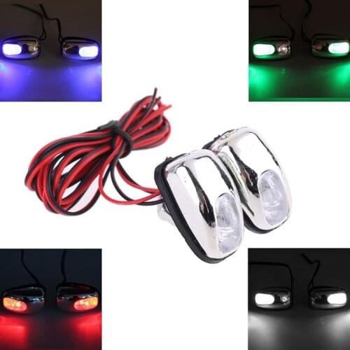 1 Pair Auto LED Light Windshield Windscreen Jet Spray Nozzle Wiper Washer Lamp T3EF