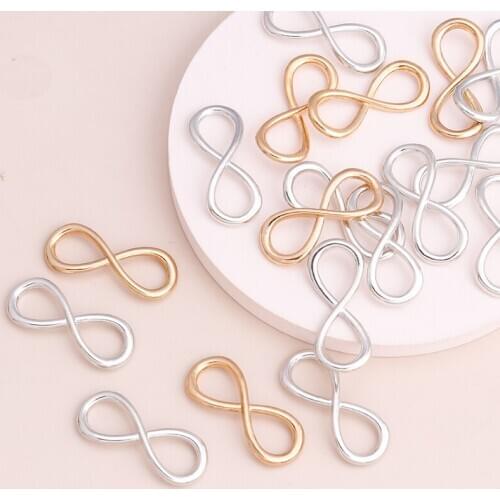 10pcs High Quality Infinity Connectors Charms Pendants for DIY Making Bracelets Necklaces Two Color Jewelry Finding