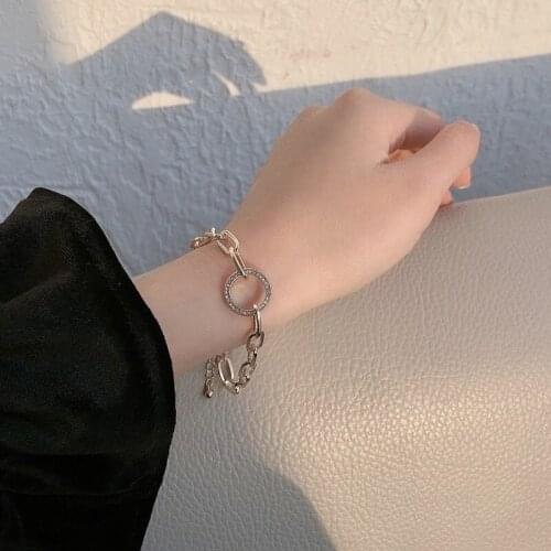 2021 Korean Temperament Bracelet Personality Simple Geometric Round Bracelet Hollow Hand Jewelry Women